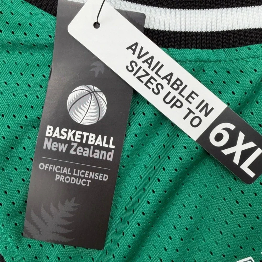 Basketball New Zealand Jersey Mens 3XL Green Black Official Licensed Mesh Top 8